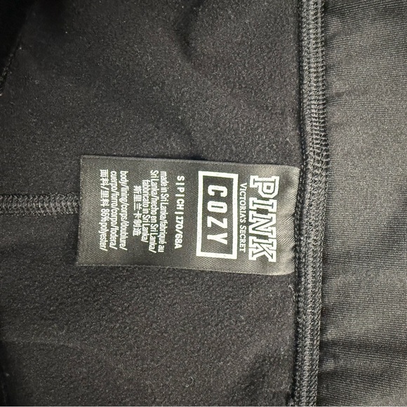 PINK Victoria's Secret Black and Green Leggings with Branded Stripe - Picture 6 of 6